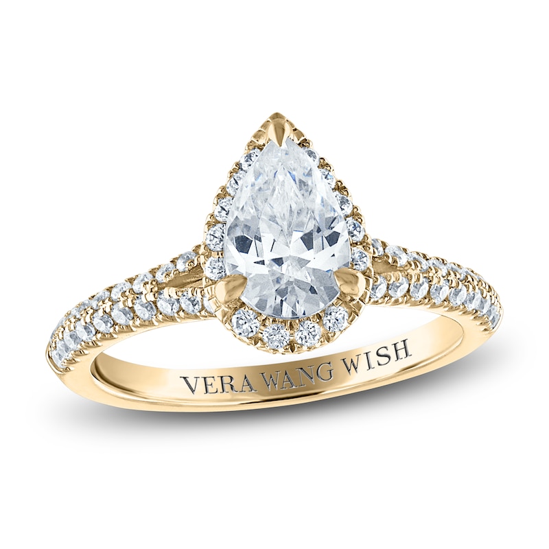 Main Image 1 of Diamond Engagement Ring 1-1/2 ct tw Pear/Round 14K Yellow Gold