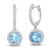 Thumbnail Image 1 of Natural Blue Topaz & White Lab-Created Sapphire Dangle Earrings Sterling Silver