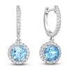 Thumbnail Image 2 of Natural Blue Topaz & White Lab-Created Sapphire Dangle Earrings Sterling Silver