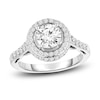 Thumbnail Image 1 of Diamond Halo Engagement Ring 1-1/2 ct tw Round 14K White Gold