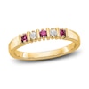 Thumbnail Image 0 of Natural Ruby Stackable Ring 1/15 ct tw Diamonds 14K Yellow Gold