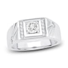 Thumbnail Image 1 of Men's Diamond Wedding Band 1/2 ct tw Round 14K White Gold