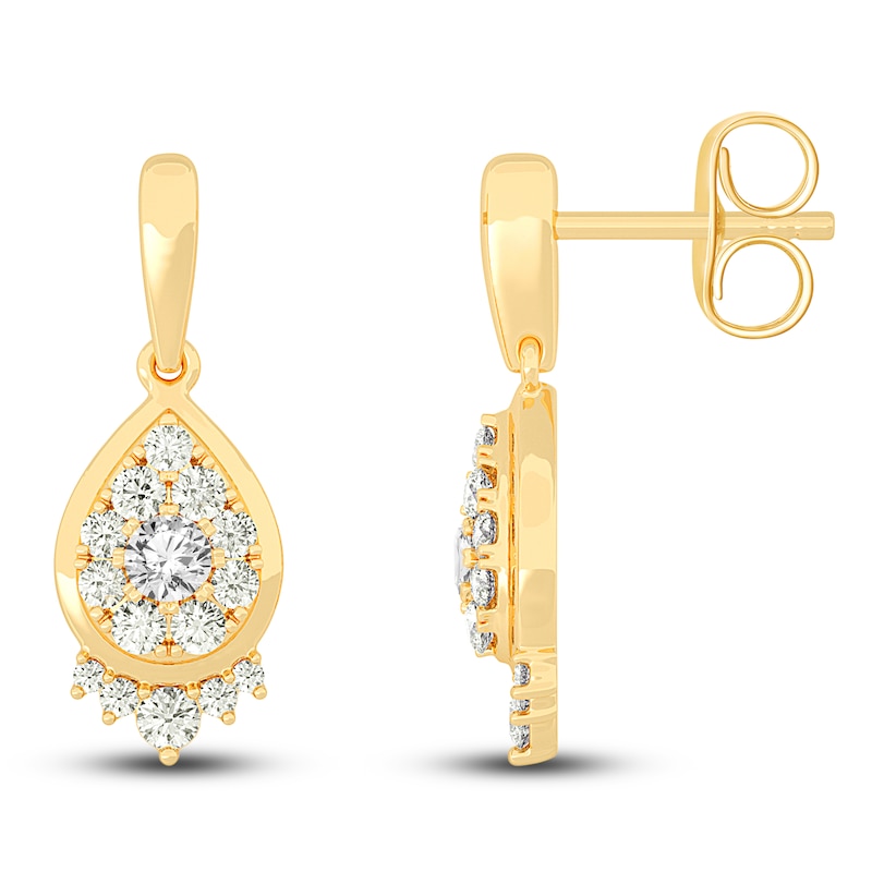 Main Image 1 of Diamond Earrings 1/2 ct tw Round 14K Yellow Gold