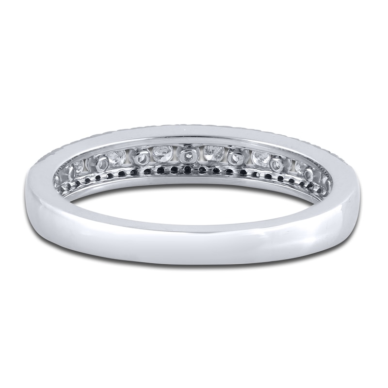 Black & White Diamond Anniversary Band 1/3 ct tw Round 14K White Gold