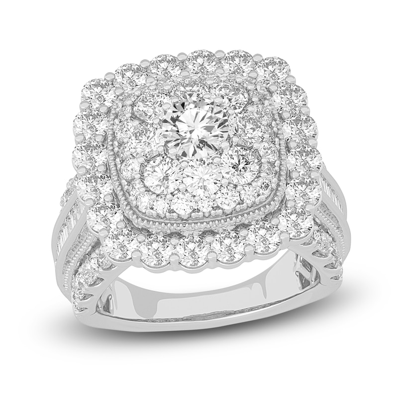 Diamond Halo Engagement Ring 4 ct tw Round 14K White Gold | Jared
