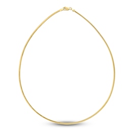 Semi-Solid Omega Chain Necklace 14K Yellow Gold 16&quot; 2.0mm