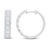 Thumbnail Image 0 of Baguette & Round-Cut Diamond Hoop Earrings 1 ct tw 14K White Gold