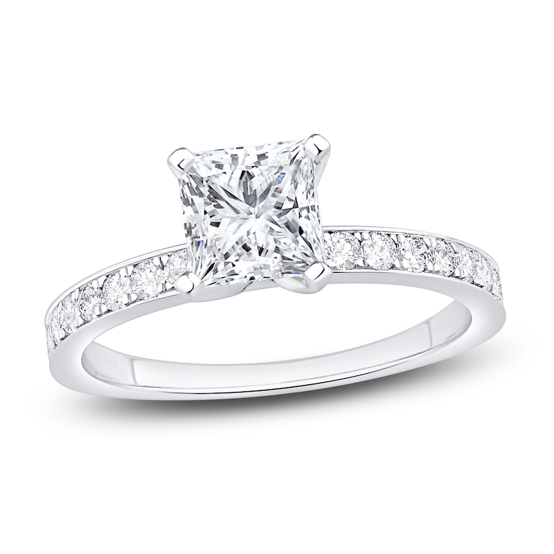 Main Image 1 of Diamond Engagement Ring 1 ct tw Princess 14K White Gold