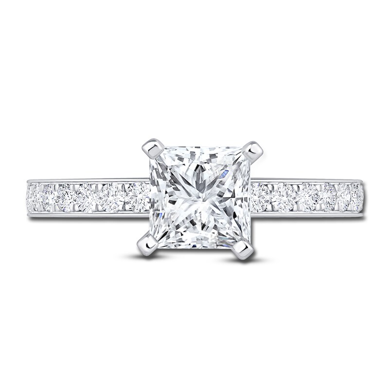 Main Image 3 of Diamond Engagement Ring 1 ct tw Princess 14K White Gold