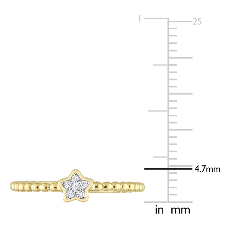 Main Image 4 of High-Polish Star Ring Diamond Accents 14K Yellow Gold