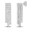 Thumbnail Image 2 of Diamond Three-Row Earrings 2 ct tw 14K White Gold