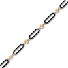 Thumbnail Image 2 of Black Diamond Paperclip Bracelet 1-1/5 ct tw 14K Yellow Gold 7&quot;