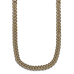 Men's Brown Diamond Curb Chain Necklace 3 ct tw 10K Yellow Gold 20&quot;