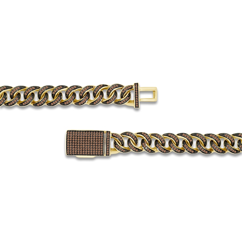 Men's Brown Diamond Curb Chain Necklace 3 ct tw 10K Yellow Gold 20"