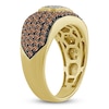 Thumbnail Image 1 of Men's Brown & White Multi-Diamond Fashion Ring 1-1/2 ct tw 10K Yellow Gold