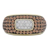 Thumbnail Image 2 of Men's Brown & White Multi-Diamond Fashion Ring 1-1/2 ct tw 10K Yellow Gold