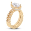 Thumbnail Image 1 of Pear & Round-Cut Lab-Created Diamond Bridal Set 2-1/3 ct tw 14K Yellow Gold