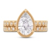 Thumbnail Image 2 of Pear & Round-Cut Lab-Created Diamond Bridal Set 2-1/3 ct tw 14K Yellow Gold