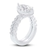 Thumbnail Image 2 of Pear & Round-Cut Lab-Created Diamond Wedding Ring 2-1/3 ct tw 14K White Gold