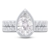 Thumbnail Image 3 of Pear & Round-Cut Lab-Created Diamond Wedding Ring 2-1/3 ct tw 14K White Gold