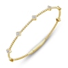 Thumbnail Image 2 of Diamond Clover Station Flex Bangle Bracelet 3/8 ct tw 10K Yellow Gold