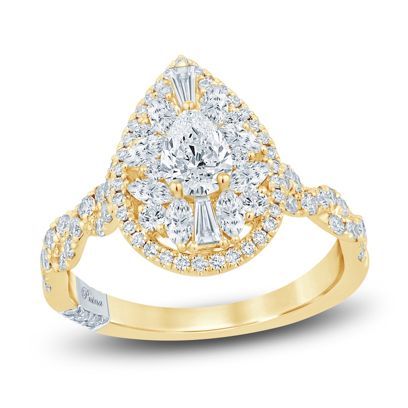 Main Image 1 of Pnina Tornai Princess, Marquise & Baguette-Cut Diamond Engagement Ring 1-1/2 ct tw 14K Yellow Gold