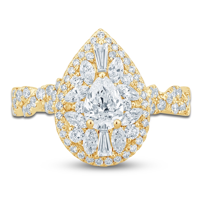 Main Image 3 of Pnina Tornai Princess, Marquise & Baguette-Cut Diamond Engagement Ring 1-1/2 ct tw 14K Yellow Gold