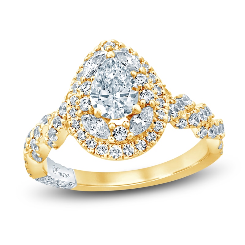 Main Image 1 of Pnina Tornai Pear, Marquise & Round-Cut Diamond Engagement Ring 1-3/8 ct tw 14K Yellow Gold