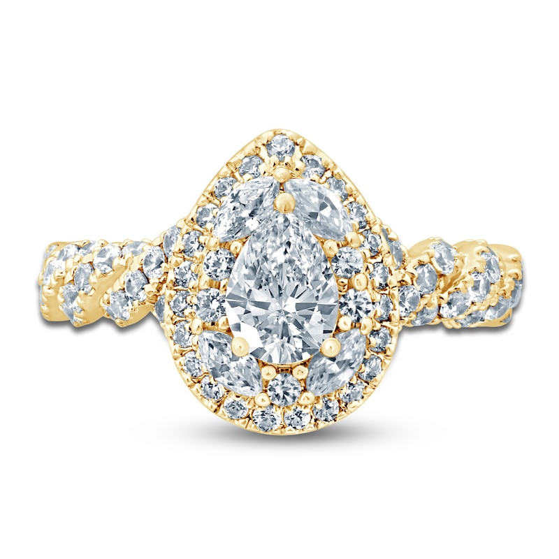 Main Image 3 of Pnina Tornai Pear, Marquise & Round-Cut Diamond Engagement Ring 1-3/8 ct tw 14K Yellow Gold