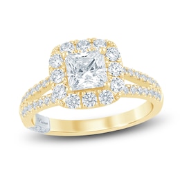 Pnina Tornai Princess & Round-Cut Diamond Engagement Ring 1-3/4 ct tw 14K Yellow Gold