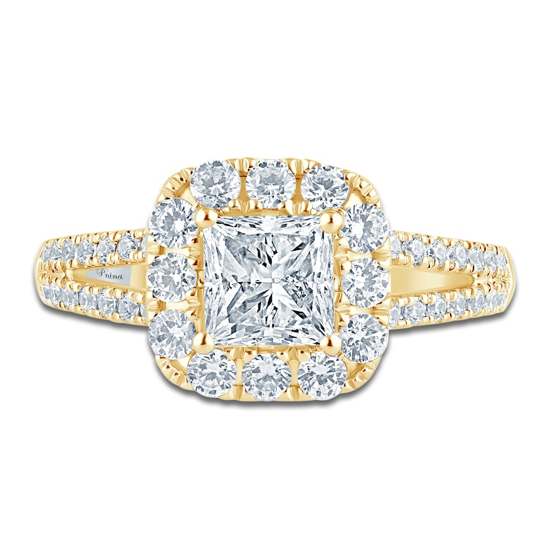 Main Image 3 of Pnina Tornai Princess & Round-Cut Diamond Engagement Ring 1-3/4 ct tw 14K Yellow Gold