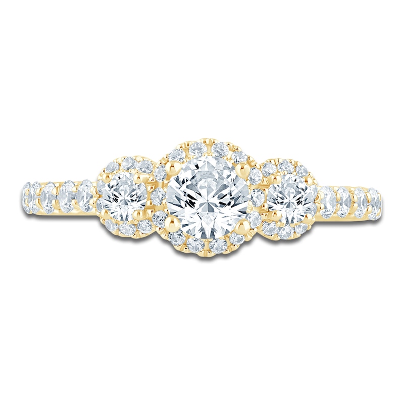 Main Image 3 of Pnina Tornai Round Diamond 3-Stone Engagement Ring 1-1/5 ct tw 14K Yellow Gold