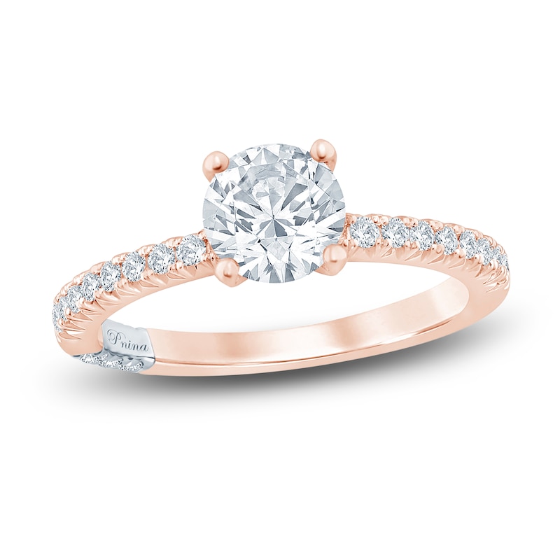 Pnina Tornai Round Diamond Engagement Ring 1-1/4 ct tw 14K Rose Gold