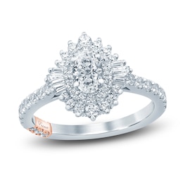 Pnina Tornai Oval, Baguette & Round-Cut Diamond Engagement Ring 1-1/4 ct tw 14K White Gold