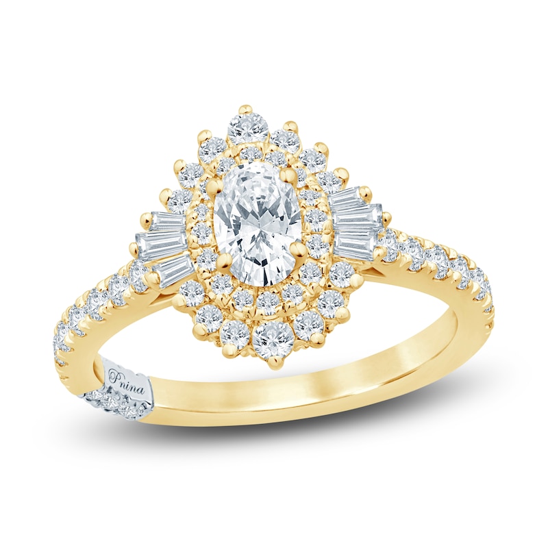 Main Image 1 of Pnina Tornai Oval, Baguette & Round-Cut Diamond Engagement Ring 1-1/4 ct tw 14K Yellow Gold