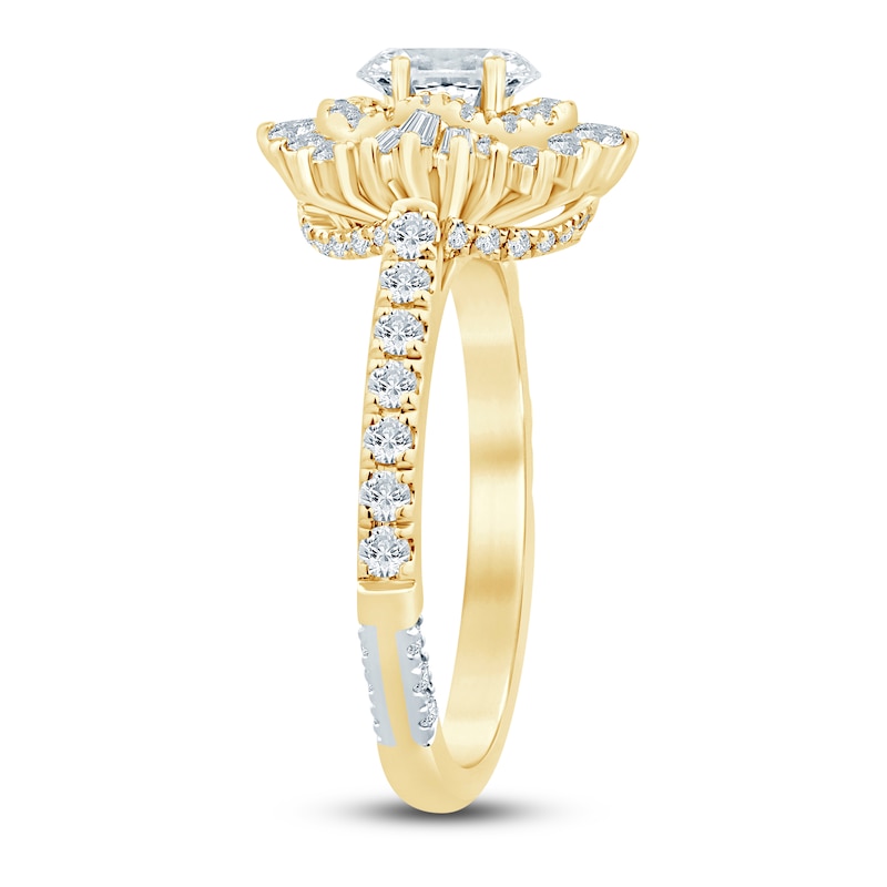 Main Image 2 of Pnina Tornai Oval, Baguette & Round-Cut Diamond Engagement Ring 1-1/4 ct tw 14K Yellow Gold