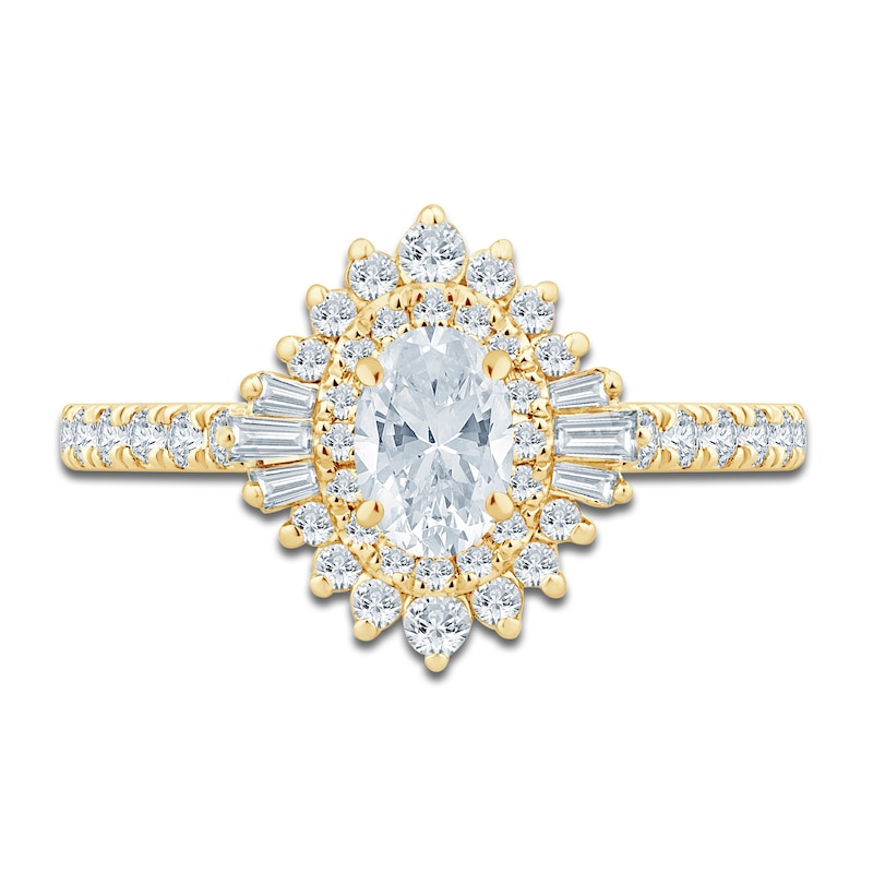 Main Image 3 of Pnina Tornai Oval, Baguette & Round-Cut Diamond Engagement Ring 1-1/4 ct tw 14K Yellow Gold