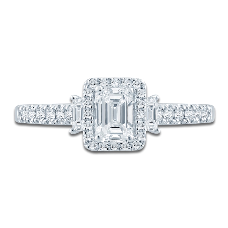 Main Image 3 of Pnina Tornai Emerald & Round-Cut Diamond Engagement Ring 1 ct tw 14K White Gold