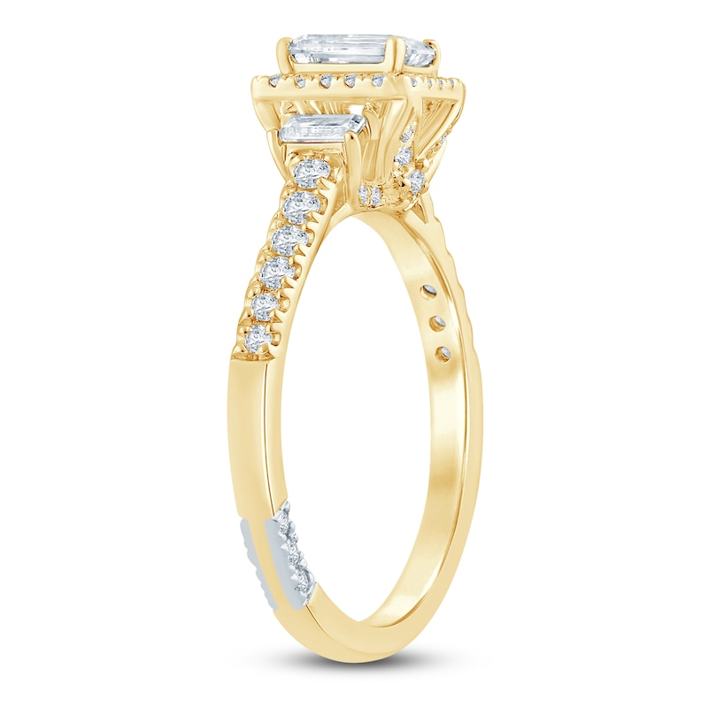 Main Image 2 of Pnina Tornai Emerald & Round-Cut Diamond Engagement Ring 1 ct tw 14K Yellow Gold