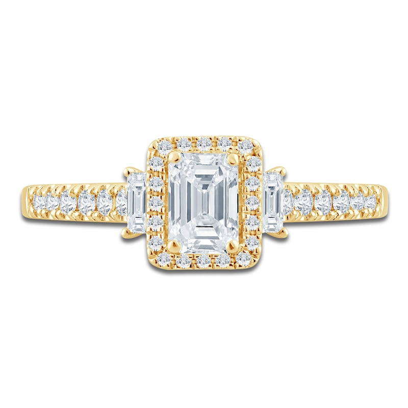 Main Image 3 of Pnina Tornai Emerald & Round-Cut Diamond Engagement Ring 1 ct tw 14K Yellow Gold