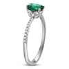 Thumbnail Image 2 of LALI Jewels Oval-Cut Natural Emerald & Diamond Engagement Ring 1/10 ct tw 14K White Gold