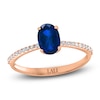 Thumbnail Image 0 of LALI Jewels Oval-Cut Natural Blue Sapphire & Diamond Engagement Ring 1/10 ct tw 14K Rose Gold