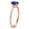 Thumbnail Image 1 of LALI Jewels Oval-Cut Natural Blue Sapphire & Diamond Engagement Ring 1/10 ct tw 14K Rose Gold