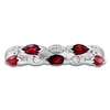 Thumbnail Image 2 of LALI Jewels Marquise-Cut Natural Ruby & Diamond Two-Row Anniversary Ring 1/15 ct tw 14K White Gold