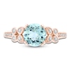 Thumbnail Image 3 of LALI Jewels Natural Aquamarine & Diamond Milgrain Engagement Ring 1/4 ct tw 14K Rose Gold