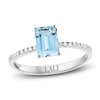 Thumbnail Image 0 of LALI Jewels Octagon-Cut Natural Aquamarine & Diamond Engagement Ring 1/10 ct tw 14K White Gold