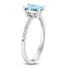 Thumbnail Image 1 of LALI Jewels Octagon-Cut Natural Aquamarine & Diamond Engagement Ring 1/10 ct tw 14K White Gold