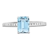 Thumbnail Image 2 of LALI Jewels Octagon-Cut Natural Aquamarine & Diamond Engagement Ring 1/10 ct tw 14K White Gold