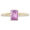 Thumbnail Image 3 of LALI Jewels Octagon-Cut Natural Light Amethyst & Diamond Engagement Ring 1/10 ct tw 14K Yellow Gold