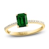 Thumbnail Image 1 of LALI Jewels Octagon-Cut Natural Emerald & Diamond Engagement Ring 1/10 ct tw 14K Yellow Gold